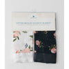 Little Unicorn - Muslin Security Blankets Comforter - Watercolour & Midnight Roses (set of 2)