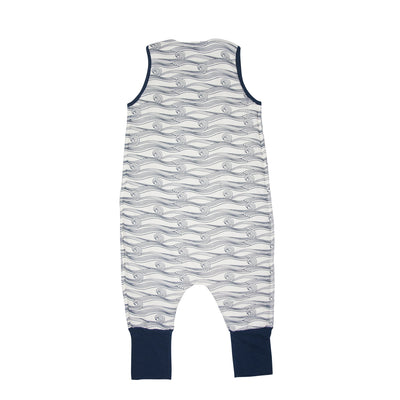 Woolbabe - Wool Winter Sleep Suit - Midnight Waves