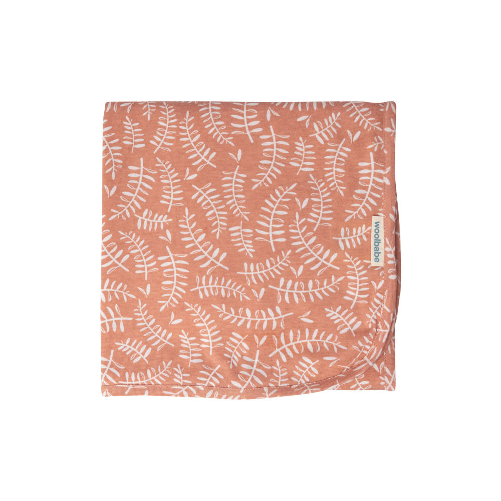 Woolbabe Merino Wool Baby Swaddle - Ember Leaves