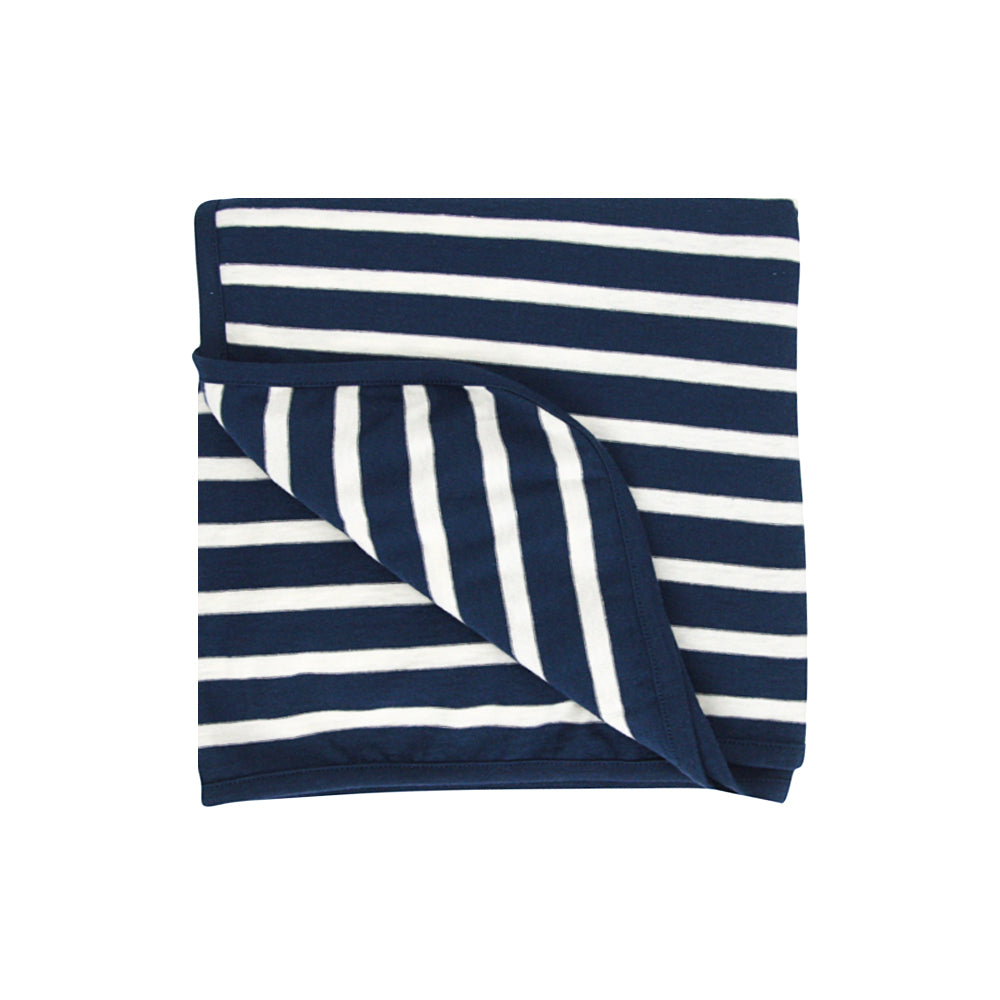 Woolbabe Merino Wool Baby Swaddle - Midnight Stripe