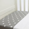 Lil Fraser - Cot Sheet 2 Piece Set (Grey with White Polkadot Fitted with White Flat) - Bedding - L'il Fraser - Afterpay - Zippay Carry Them Close