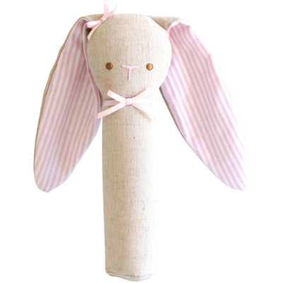 Alimrose - Bunny Rattle & Squeaker Linen Pink - Toys - Alimrose - Afterpay - Zippay Carry Them Close