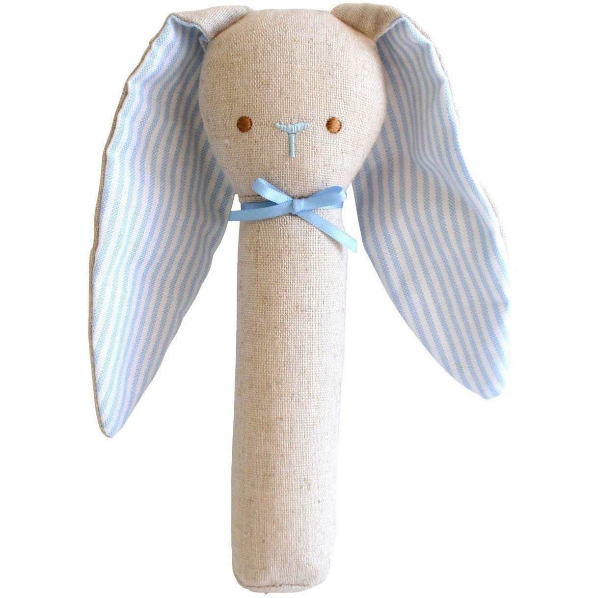 Alimrose - Bunny Rattle & Squeaker Linen Blue - Toys - Alimrose - Afterpay - Zippay Carry Them Close