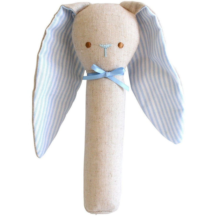Alimrose - Bunny Rattle & Squeaker Linen Blue - Toys - Alimrose - Afterpay - Zippay Carry Them Close