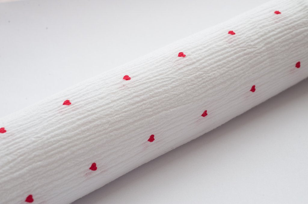 Little Turtle Baby - Stretch Muslin Swaddle - Red Hearts