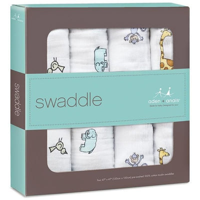 Aden and Anais - Classic Swaddles - Jungle Jam (4 Pack) - swaddle - Aden and Anais - Afterpay - Zippay Carry Them Close