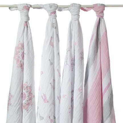 Aden and Anais - Classic Swaddles Blanket - For the Birds (4 Pack) - swaddle - Aden and Anais - Afterpay - Zippay Carry Them Close
