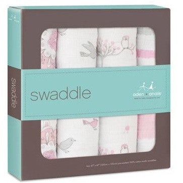 Aden and Anais - Classic Swaddles Blanket - For the Birds (4 Pack) - swaddle - Aden and Anais - Afterpay - Zippay Carry Them Close