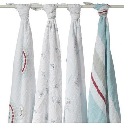 Aden and Anais - Classic Swaddles - Liam the Brave (4 Pack) - swaddle - Aden and Anais - Afterpay - Zippay Carry Them Close