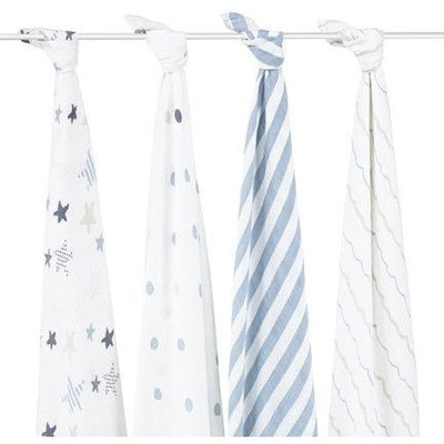 Aden and Anais - Classic Swaddles - Rock Star (4 Pack) - swaddle - Aden and Anais - Afterpay - Zippay Carry Them Close