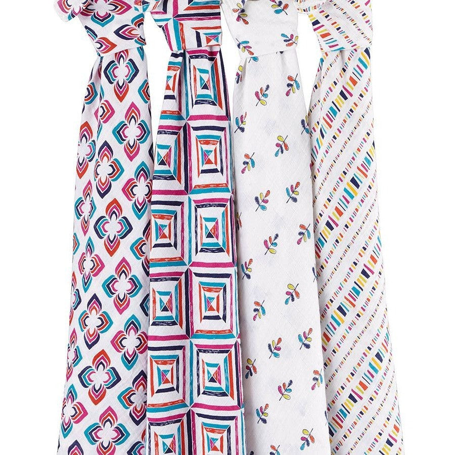 Aden and Anais - Classic Swaddles - Flip Side (4 Pack) - swaddle - Aden and Anais - Afterpay - Zippay Carry Them Close