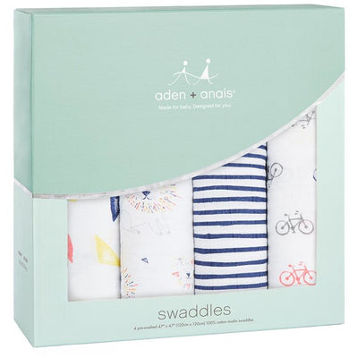 Aden and Anais - Classic Swaddles - Leader Of The Pack (4 Pack) - swaddle - Aden and Anais - Afterpay - Zippay Carry Them Close