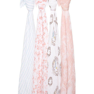 Aden and Anais - Classic Swaddles - Birdsong (4 Pack) - swaddle - Aden and Anais - Afterpay - Zippay Carry Them Close