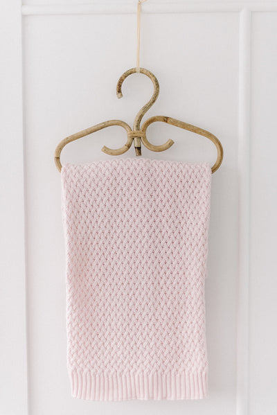 Snuggle Hunny Kids - Diamond Knit Blanket - Blush Pink