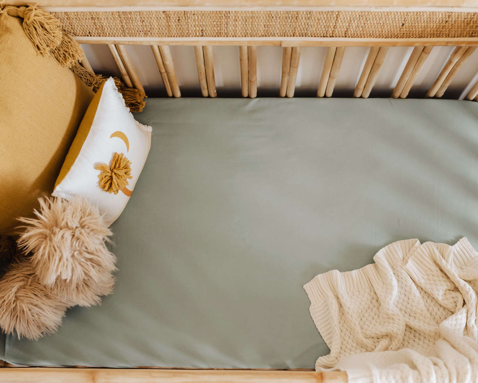 Snuggle Hunny Kids - Fitted Cot Sheet - Sage