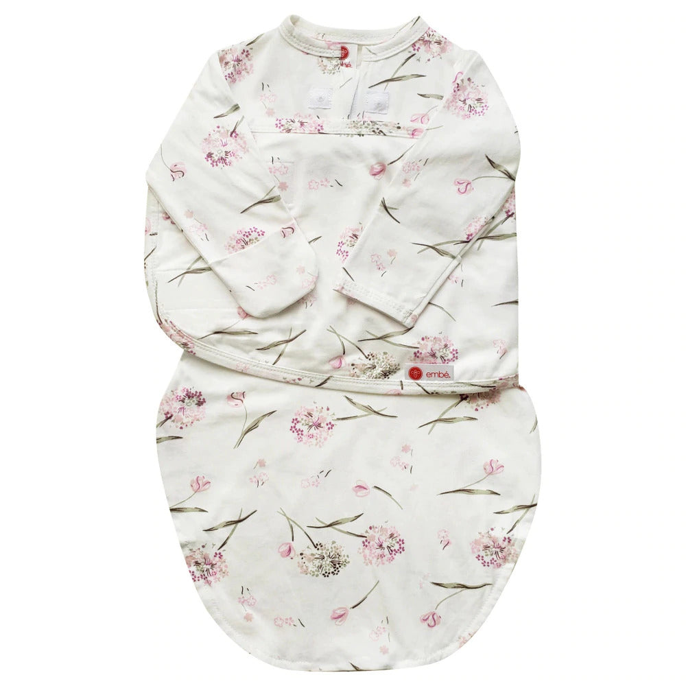 Embe - Starter 2-way Long Sleeve Swaddle - Clustered Flowers