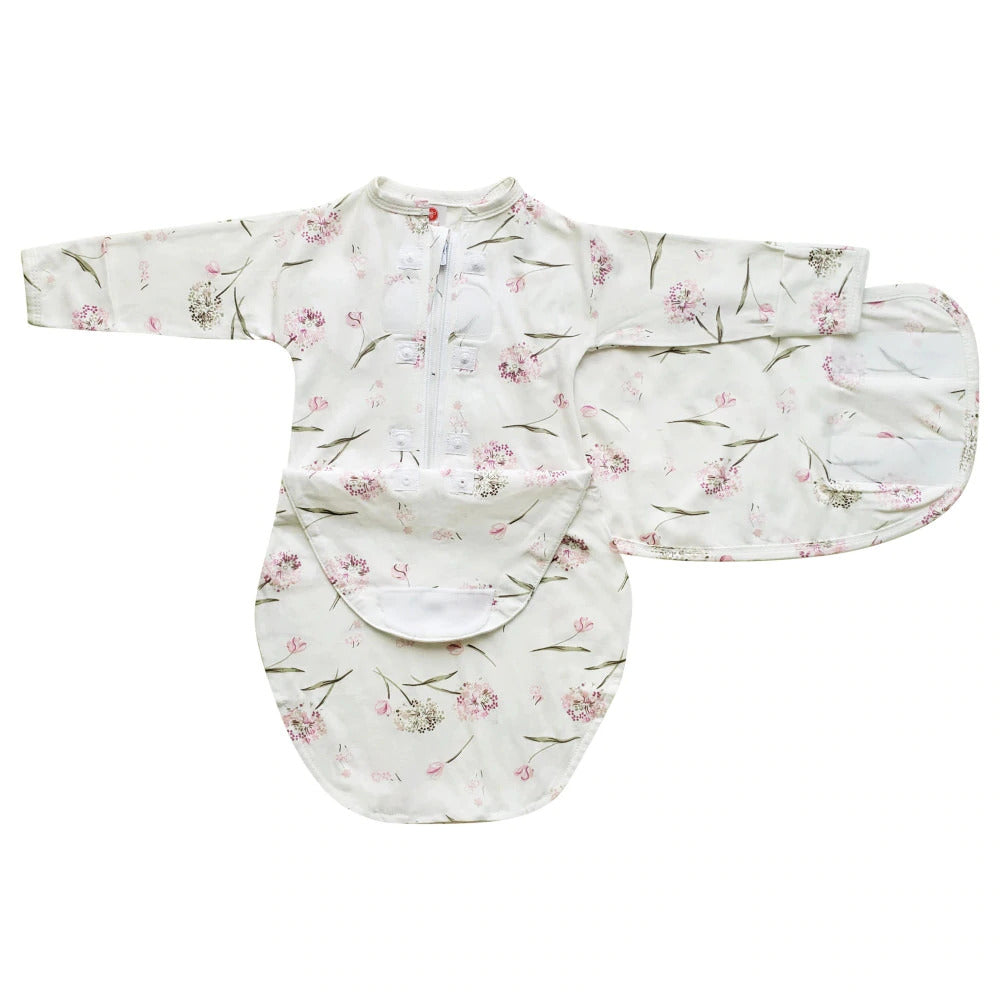 Embe - Starter 2-way Long Sleeve Swaddle - Clustered Flowers