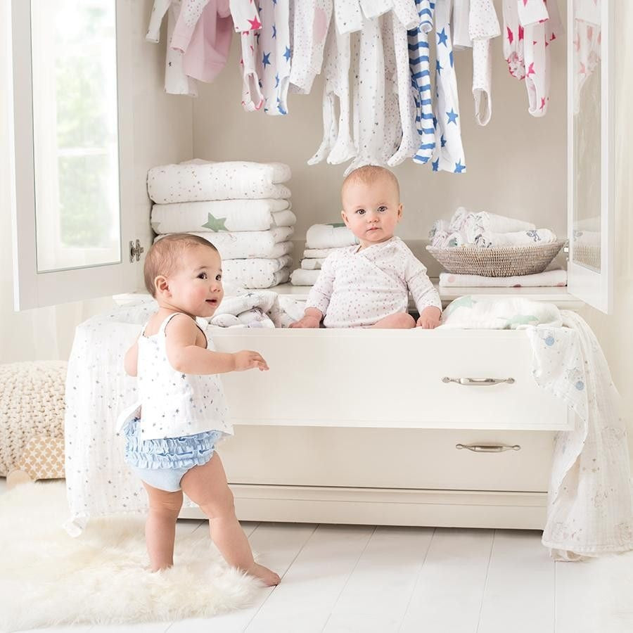 Long Sleeve kimono Bodysuit - Lovely Mini Hearts - Clothing - Aden and Anais - Afterpay - Zippay Carry Them Close