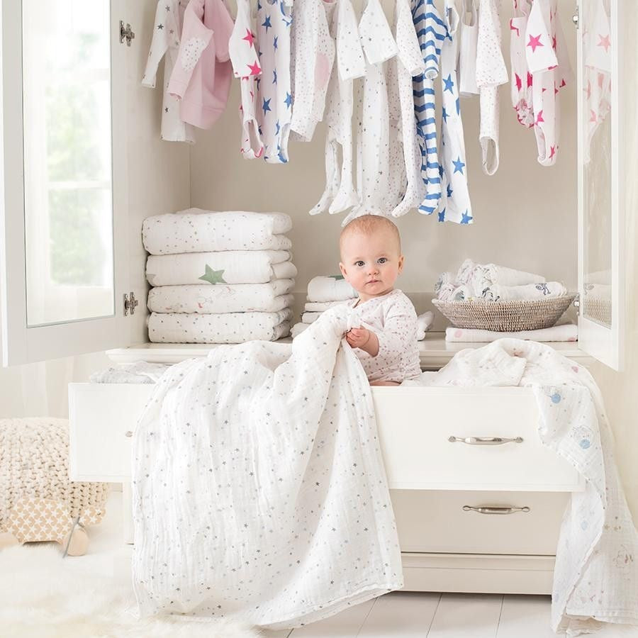 Long Sleeve kimono Bodysuit - Lovely Mini Hearts - Clothing - Aden and Anais - Afterpay - Zippay Carry Them Close