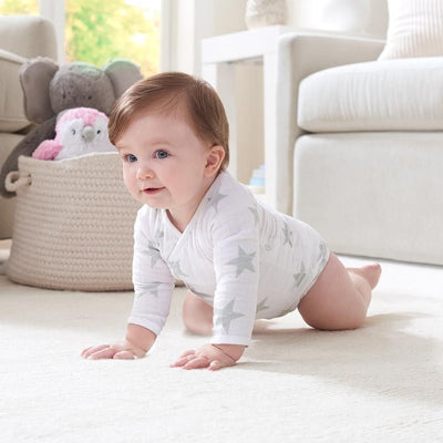 Long Sleeve kimono Bodysuit - Silver Star - Clothing - Aden and Anais - Afterpay - Zippay Carry Them Close
