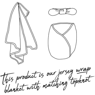 Snuggle Hunny Kids - Jersey Baby Wrap Swaddle & Topknot (Set) - Hunny Blossom