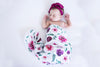 Snuggle Hunny Kids - Jersey Baby Wrap Swaddle & Topknot (Set) - Peony Bloom