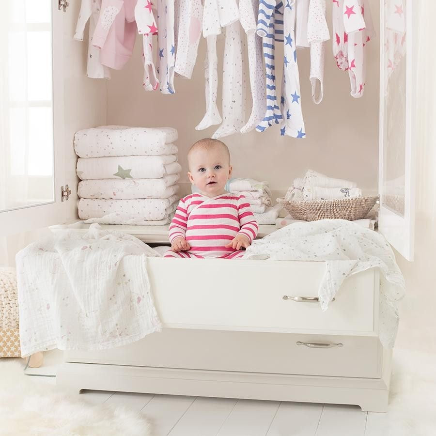 Long Sleeve kimono one-piece Sleepsuit - Shocking Pink Blazer Stripe - Clothing - Aden and Anais - Afterpay - Zippay Carry Them Close