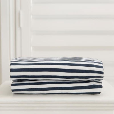Lil Fraser - Cot Sheet Fitted 1 Piece - (Navy Stripe) - Bedding - L'il Fraser - Afterpay - Zippay Carry Them Close