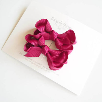 Snuggle Hunny Kids - Small Piggy Tail Clips (Pair) - Burgundy Wine