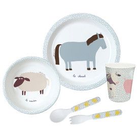 Petit Jour - 5 Piece Tableware Gift Set - Farm Yard