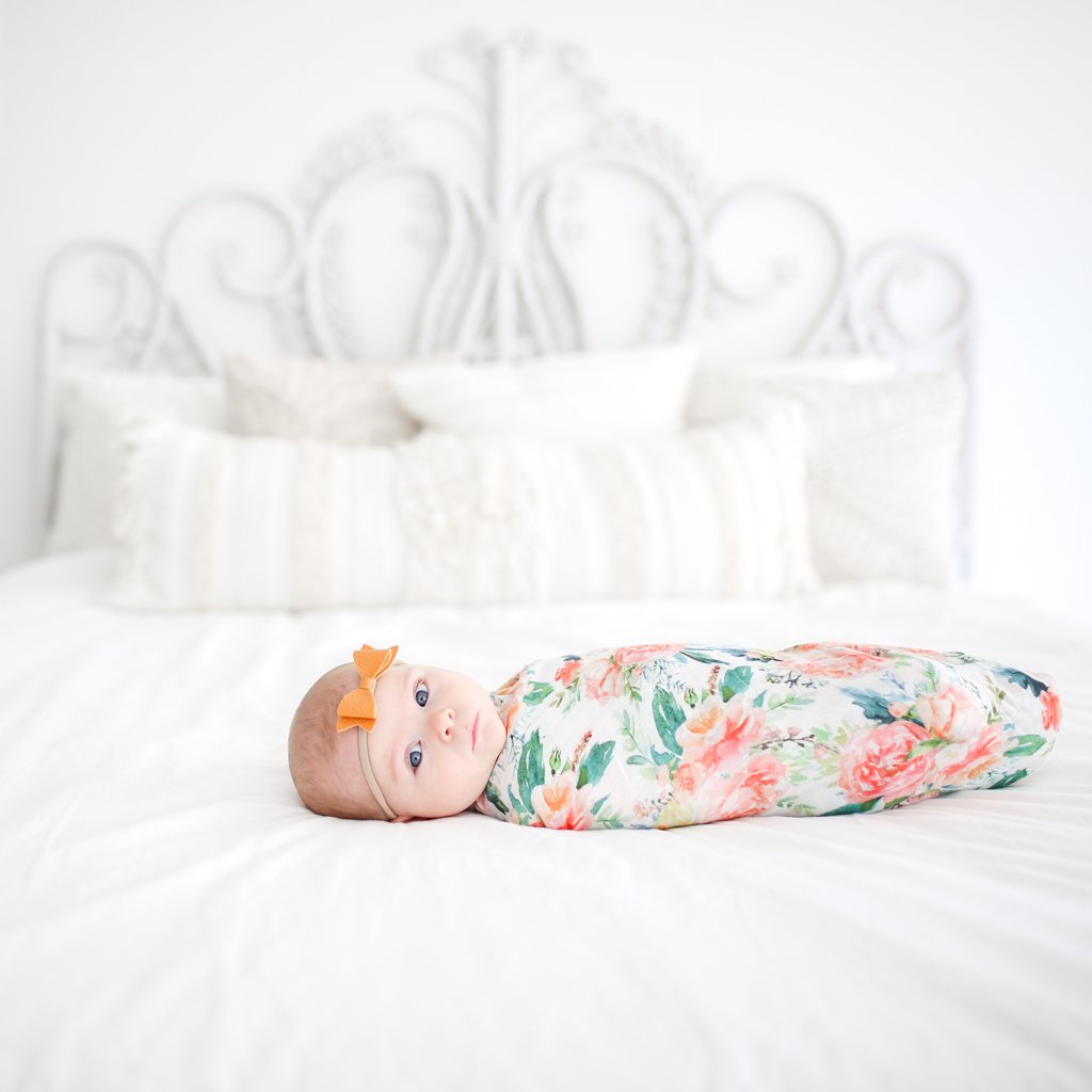 Posh Peanut - Muslin Bamboo Baby Swaddle Wrap (Set 2) - Pastel Floral