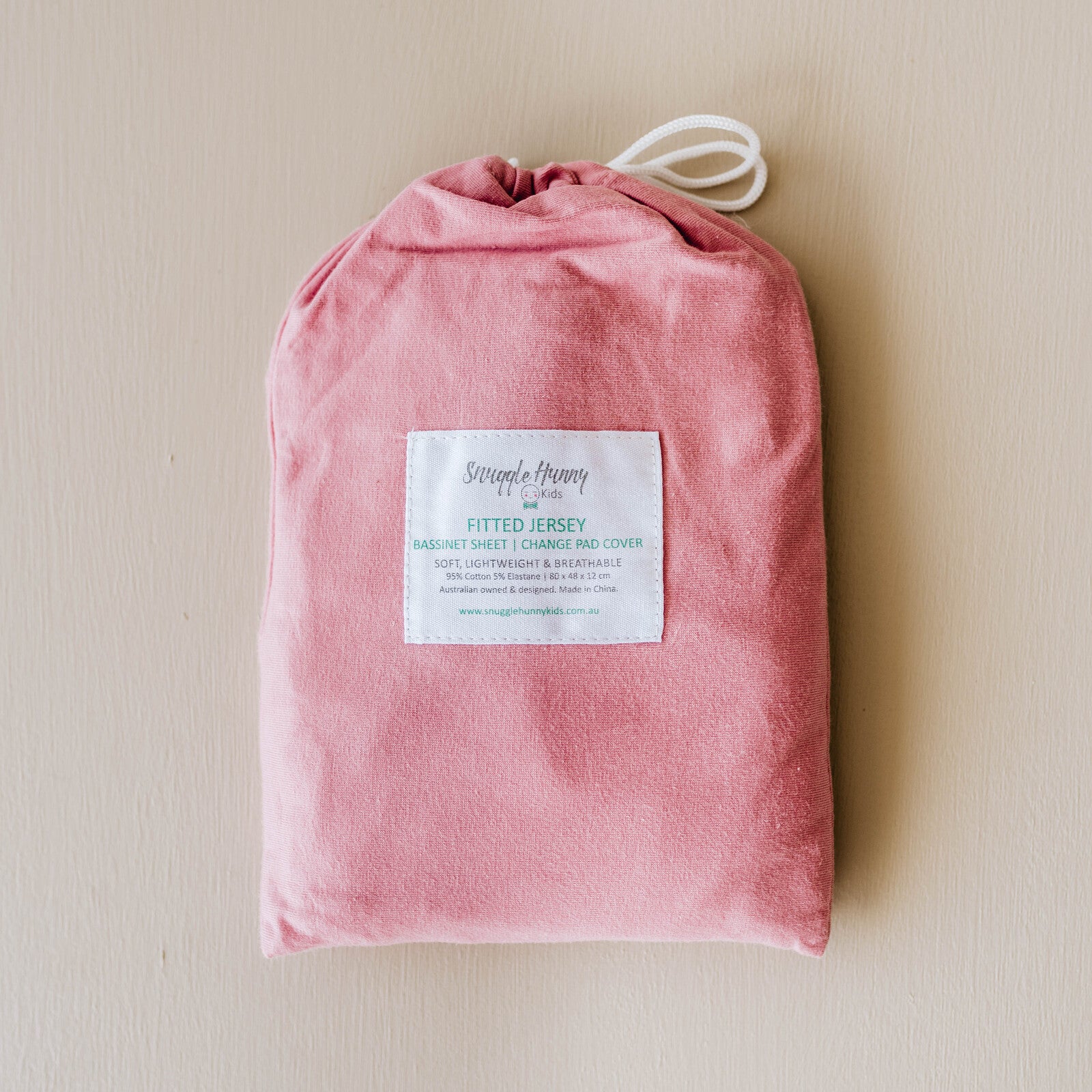 Snuggle Hunny Kids - Bassinet Fitted Sheet / Change Pad Cover - Rouge Pink