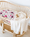 Snuggle Hunny Kids - Bassinet Fitted Sheet / Change Pad Cover - Floral Kiss