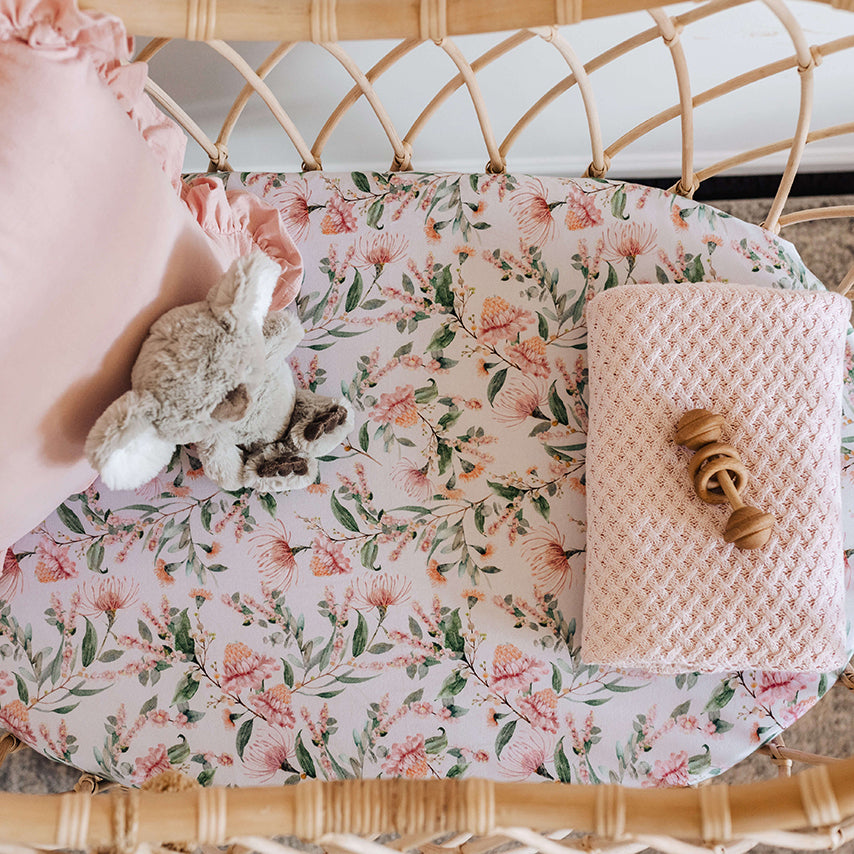 Snuggle Hunny Kids - Cotton Muslin Bassinet Sheet - Wattle