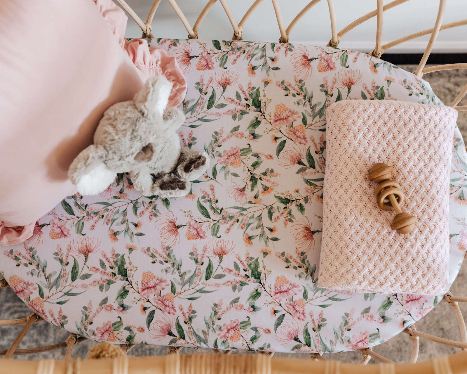 Snuggle Hunny Kids - Cotton Muslin Bassinet Sheet - Wattle