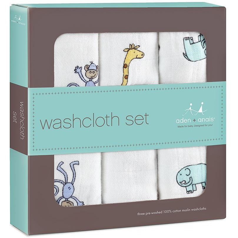 Aden and Anais - Wash Cloth Set - Jungle Jam - Bath - Aden and Anais - Afterpay - Zippay Carry Them Close