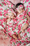 Lenny Lamb - Small Muslin Bamboo Square - Rose Blossom