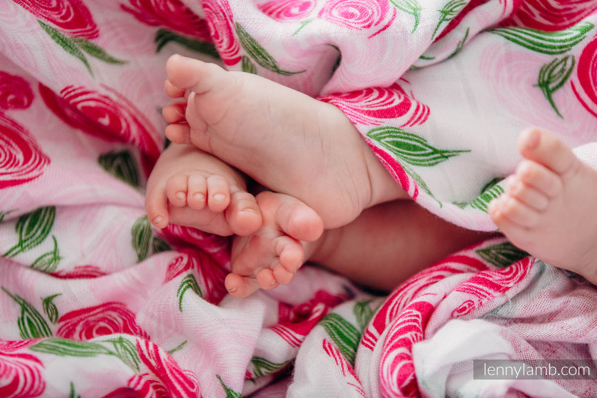 Lenny Lamb - Small Muslin Bamboo Square - Rose Blossom