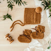 Snuggle Hunny - Merino Wool Bonnet & Booties - Bronze