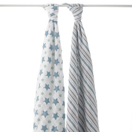 Aden and Anais - Swaddle - Prince Charming (2 set) - swaddle - Aden and Anais - Afterpay - Zippay Carry Them Close