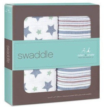 Aden and Anais - Swaddle - Prince Charming (2 set) - swaddle - Aden and Anais - Afterpay - Zippay Carry Them Close