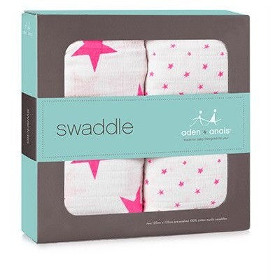 Aden and Anais - Swaddle - Fluro Pink (2 set) - swaddle - Aden and Anais - Afterpay - Zippay Carry Them Close