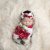 Bamboo Baby Swaddle Set - Dolce Red Rose - Swaddle - Posh Peanut - Afterpay - Zippay Carry Them Close