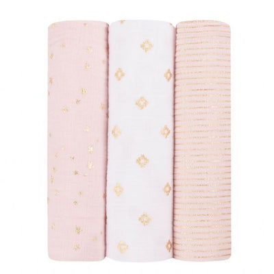 Aden and Anais - Classic Swaddles Metallic Primrose (3 Pack)