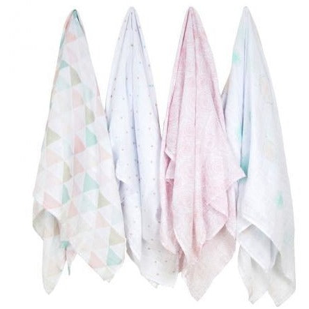 Weegoamigo Muslin Swaddle Wraps - Bloom Muslin (4pk) - Swaddle - Weegoamigo - Afterpay - Zippay Carry Them Close