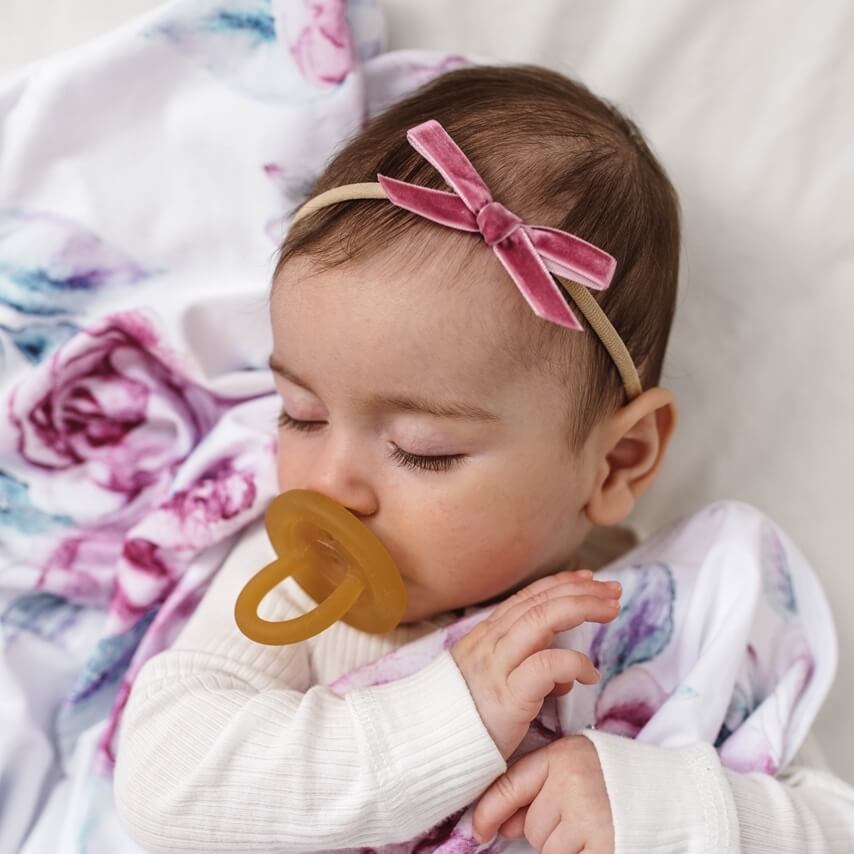Snuggle Hunny Kids - Petite Velvet Bow - Mauve