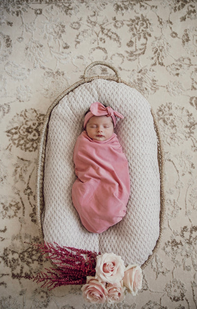 Snuggle Hunny Kids - Jersey Baby Wrap Swaddle & Topknot (Set) - Jewel