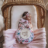 Snuggle Hunny Kids - Jersey Baby Wrap Swaddle & Topknot (Set) - Pansy Heart