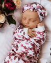 Snuggle Hunny Kids - Jersey Baby Wrap Swaddle & Topknot (Set) - Fleur