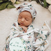 Snuggle Hunny Kids - Jersey Baby Wrap Swaddle & Beanie (Set) - Eucalypt